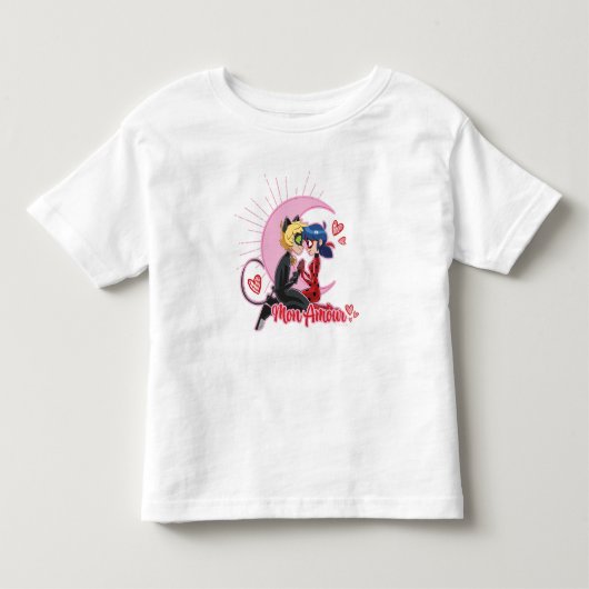 Lieve Bug & Cat Noir | Mon Amour Kinder Shirts (Voorkant)