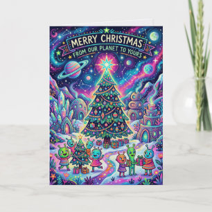 Lieve Buitenaardse Kerstkaart Buiten Deze Wereld Kaart