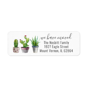 Lieve Cactus Verhuisbericht Retouradres Etiket