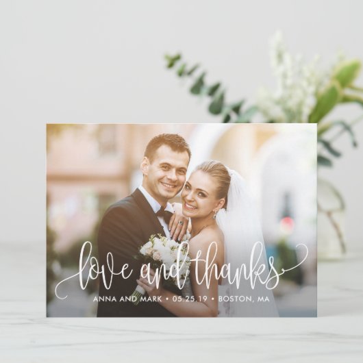 Lieve Calligrafie EDITABLE KLOR Hartelijk dank Bedankkaart (Staand voorkant)