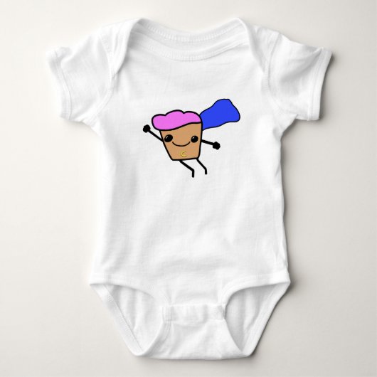 Lieve Captain Cupcake Superheld Cute Kinderen Cade Romper (Voorkant)
