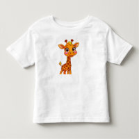 Lieve Cartoon Giraffe Staat Vrolijk