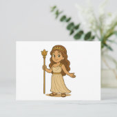 Lieve Cartoon Hera – Griekse Godin van de Olympus Bedankkaart (Staand voorkant)