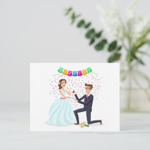 Lieve Cartoon Huwelijksaanzoek Jubileum Felicitati Briefkaart