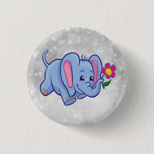Lieve cartoon olifant ronde button 3,2 cm