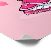 Lieve Cartoon Prinses in Roze Jurk Poster (Hoek)