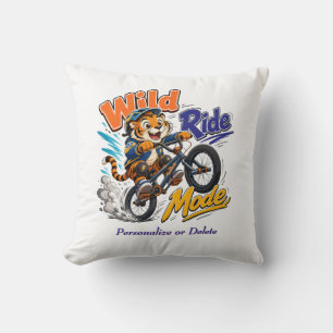 Lieve Cartoon Tijger BMX Fiets Rijder Gepersonalis Kussen