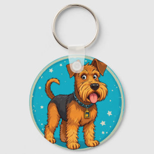 Lieve Cartoonhond Illustratie Sleutelhanger