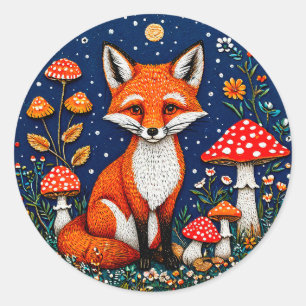 Lieve cartoonvos voor cadeaus en decoratie ronde sticker