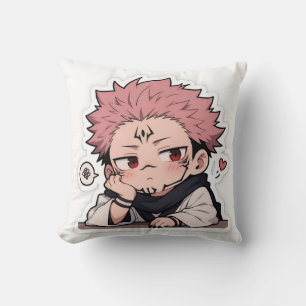 Lieve Chibi Pruilende Koning Sticker - Kawaii Roze Kussen