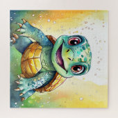 Lieve Chibi Zeeschildpad Onder de Zee  Legpuzzel (Horizontaal)