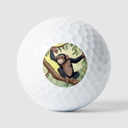 Lieve Chimpansee Golfballen (Voorkant)