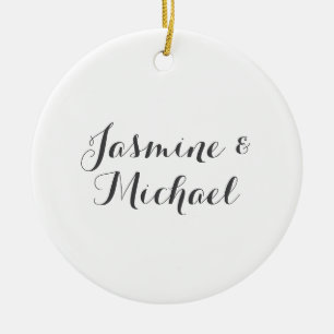 Lieve Chique Calligrafie Koppel Namen  Keramisch Ornament