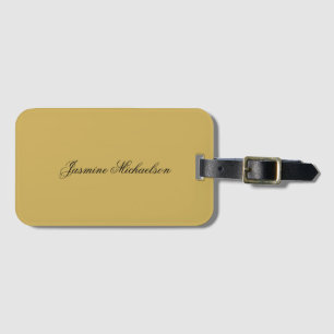 Lieve Chique Calligrafie Naam Goud Kleur Bagagelabel