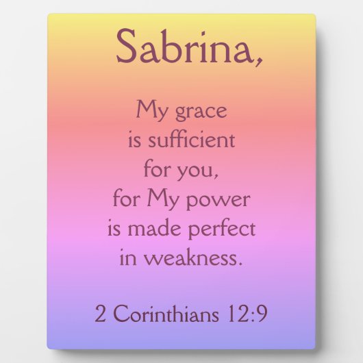 Lieve Christelijke Grace is voldoende Fotoplaat (Voorkant)