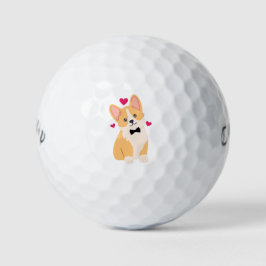 Lieve Corgi met Vlinderdas met Harten Hondenliefhe Golfballen