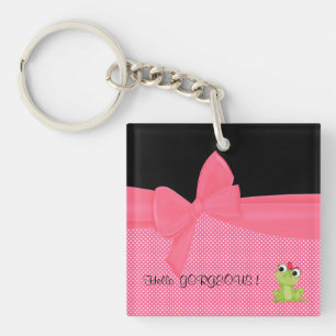 Lieve Cute Kikker op Stippen-Hallo Prachtig Sleutelhanger