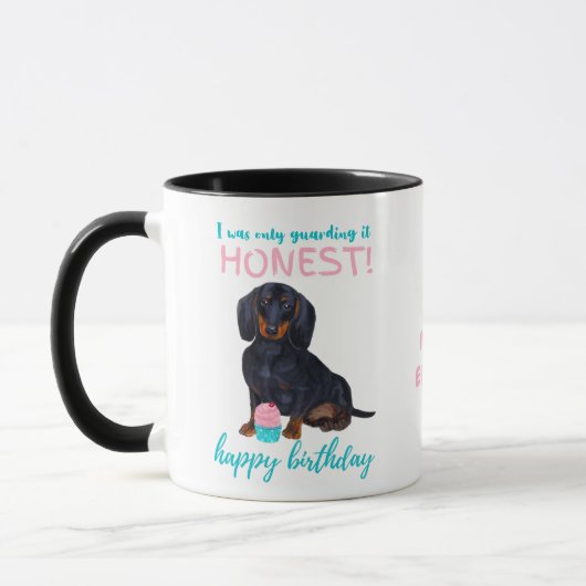 Lieve Dachshond Hond Grappige VERJAARDAG van MOEDE Mok (Links)