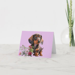 Lieve Dachshund Puppy Lege Wenskaart Kaart