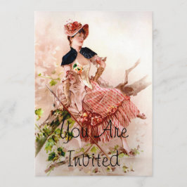 Lieve dame in roze dress kaart