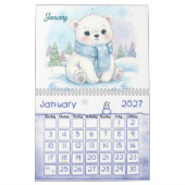 Lieve Dieren in Pasteltinten Persoonlijke Kinderen Kalender (Jan 2027)