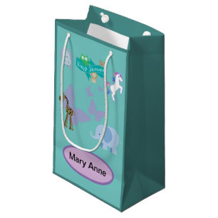 Lieve Dieren Vrienden Baby Shower Turquoise Klein Cadeauzakje