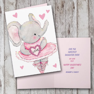 Lieve Dochter Dansende Olifant Valentijn Feestdagen Kaart