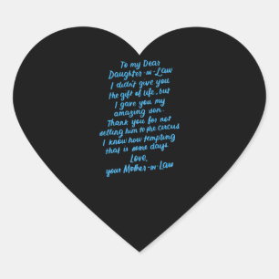 Lieve dochter van mijn beste dochter in de wet hart sticker