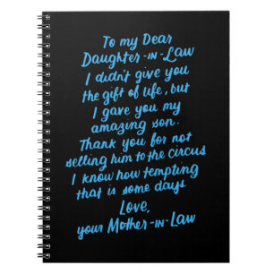Lieve dochter van mijn beste dochter in de wet notitieboek