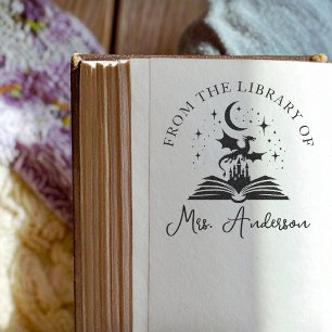 Lieve Draak Bibliotheek Bloemig Verruim je Geest L Zelfinktende Stempel