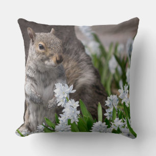 Lieve eekhoorn in lente bloemen natuur fotografie kussen