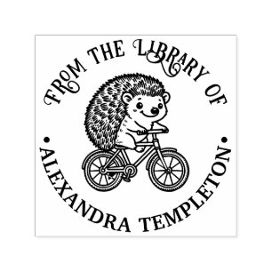 Lieve Egel op Fiets Bibliotheek Boek Naam Zelfinktende Stempel