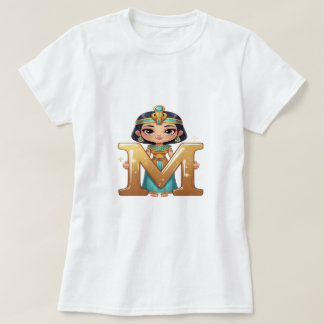 Lieve Egyptische Koningin met Letter M – Koninklij T-shirt