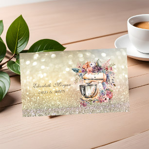Lieve Elegante Bokeh Bakkerij Bloemige Mixer Visitekaartje