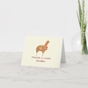 Lieve Elegante Lama Alpaca Met de Hand Getekend Di Bedankkaart
