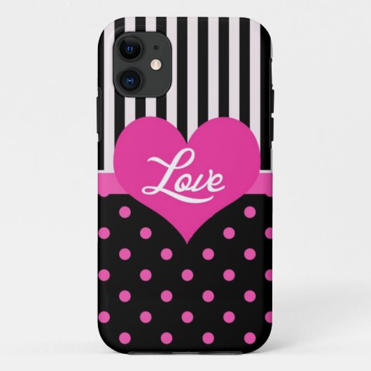Lieve, elegante roze stippen Case-Mate iPhone case (Achterkant)