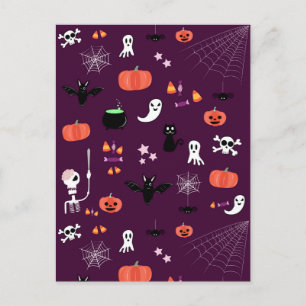 Lieve en enge Halloween-kunst Briefkaart