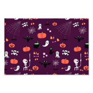 Lieve en enge Halloween-kunst Foto Afdruk
