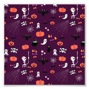 Lieve en enge Halloween-kunst Foto Afdruk