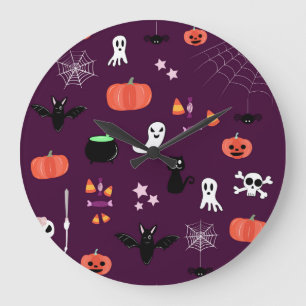 Lieve en enge Halloween-kunst Grote Klok