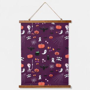 Lieve en enge Halloween-kunst Hangend Wandkleed