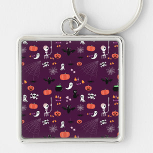 Lieve en enge Halloween-kunst Sleutelhanger