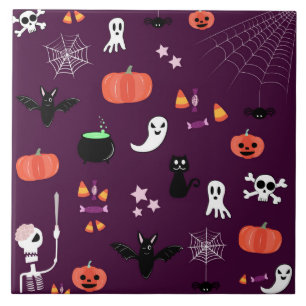 Lieve en enge Halloween-kunst Tegeltje