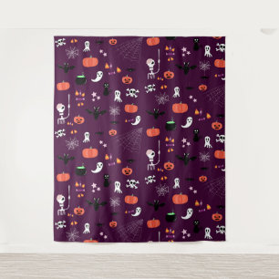 Lieve en enge Halloween-kunst Wandkleed