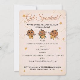 Lieve en enge Halloween pompoen verkleed feestje Kaart