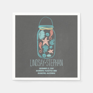 Lieve en Romantische Beach Wedding Paper Napkins Servetten