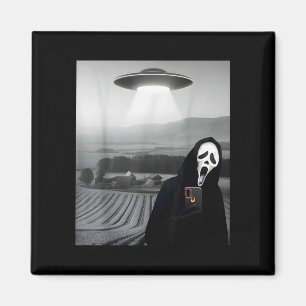 Lieve enge gezicht horror spook selfie met alien u magneet