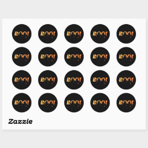Lieve enge typografie met vleermuizen en spinnen ronde sticker