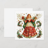 Lieve engel met kerstcadeaus feestdagenkaart (Voorkant / Achterkant)