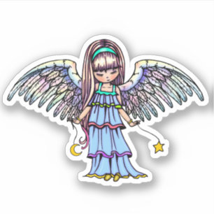 Lieve engel met ster en maan sticker